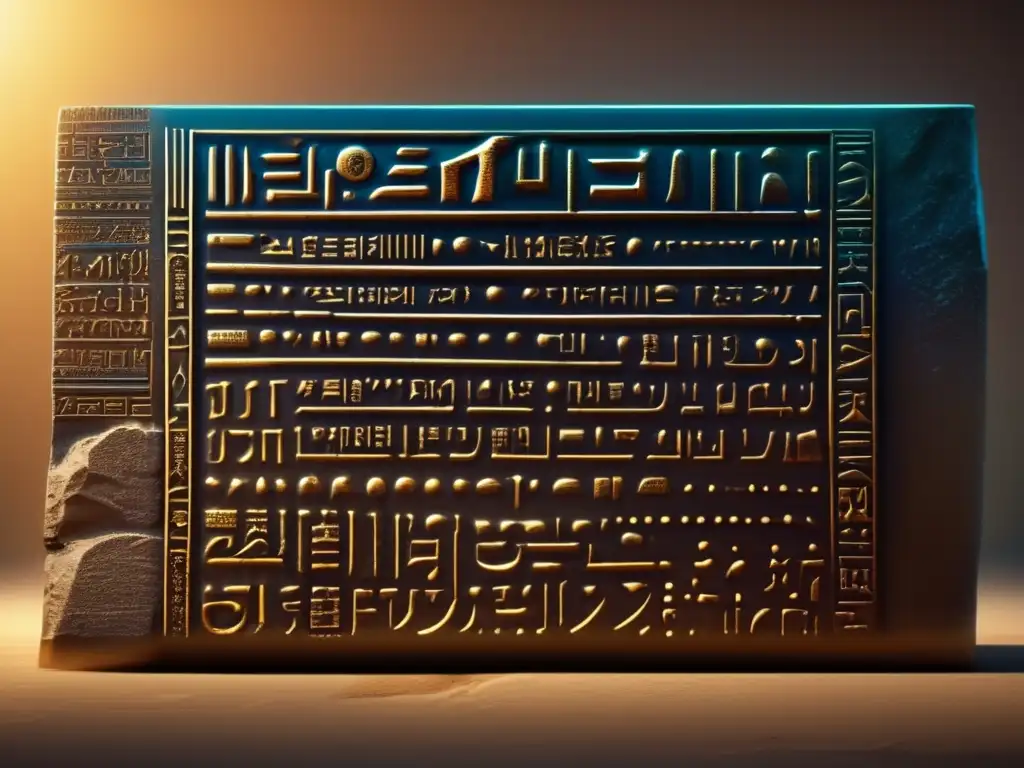 Una representación digital moderna de la estela del Código de Hammurabi en Babilonia, resaltando la escritura cuneiforme y los relieves detallados