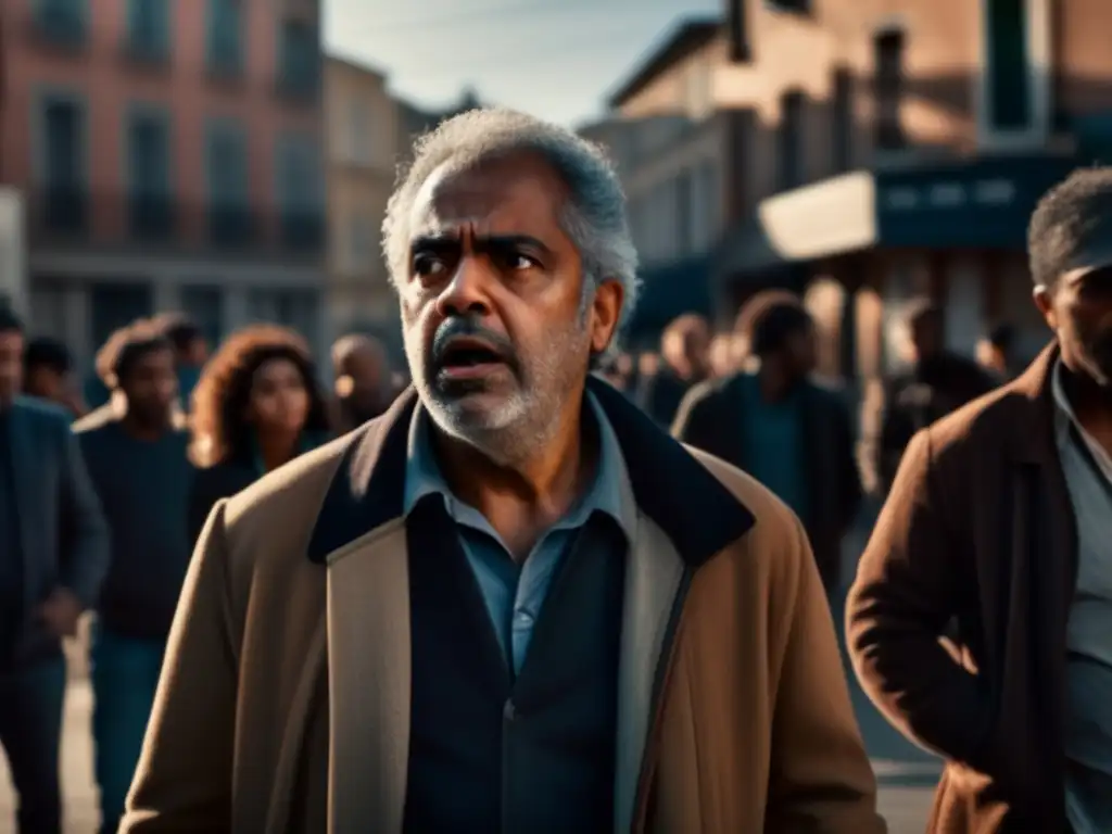 El director Pedro Costa dirige una escena en la calle, destacando el cine comprometido