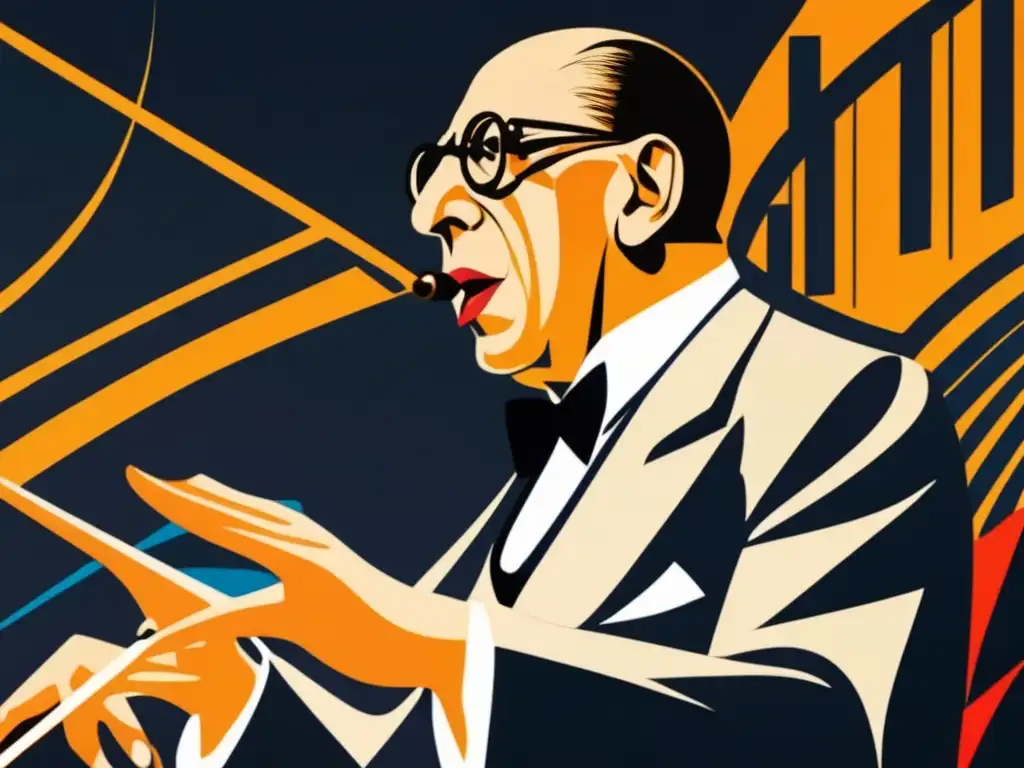 El director de orquesta Igor Stravinsky muestra intensidad y pasión en esta imagen de alta definición