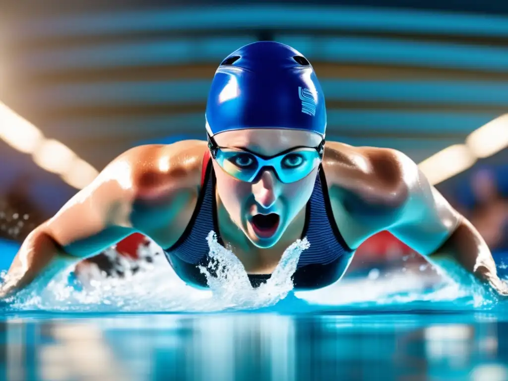 Katie Ledecky muestra su dominio en natación, deslizándose con determinación y elegante fuerza
