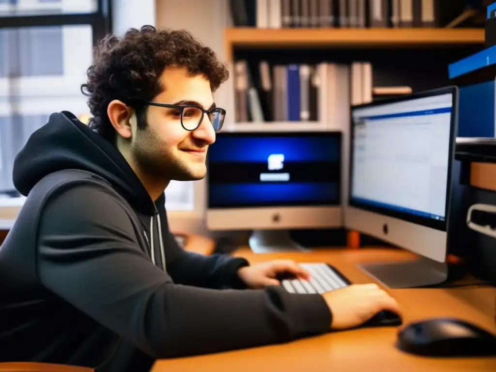 Dustin Moskovitz inmerso en la creación de Facebook en su dormitorio de Harvard