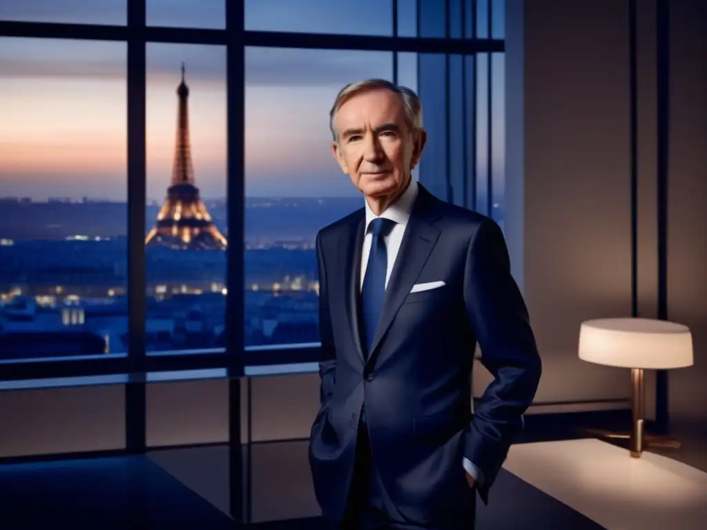 Bernard Arnault, empresario de LVMH, en su elegante oficina con vista a París