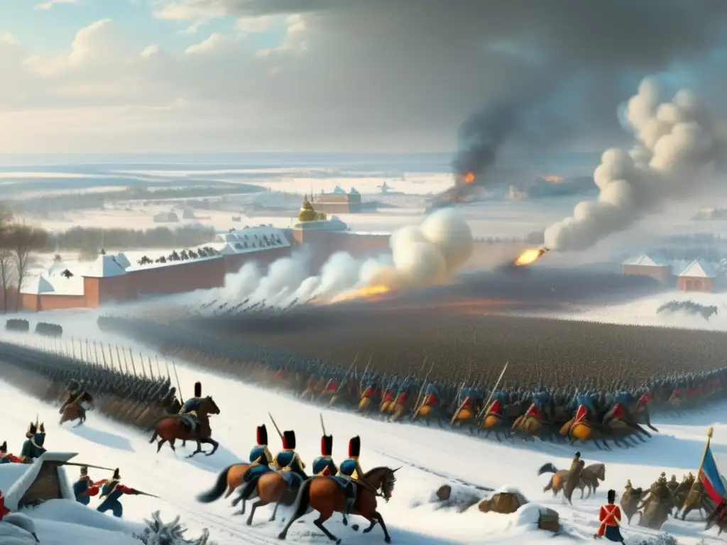 Un épico retrato de la Batalla de Poltava entre fuerzas suecas y rusas, lideradas por Carlos XII y Pedro el Grande