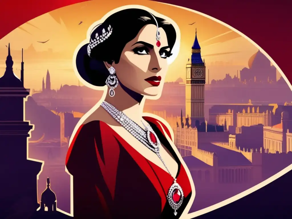 En una escena de espionaje durante la Primera Guerra Mundial, Mata Hari se muestra segura y elegante en medio del caos de una ciudad en guerra