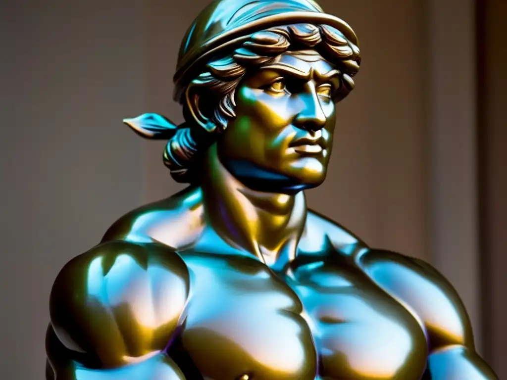 Una escultura de bronce detalla 