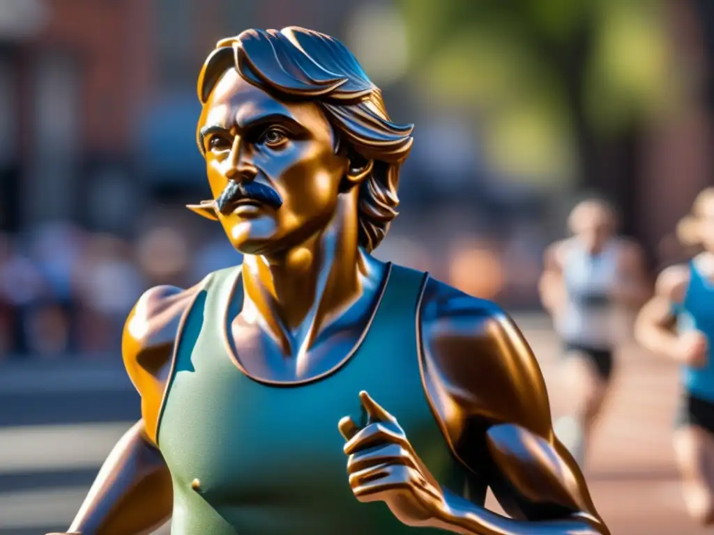 Estatua de bronce de Steve Prefontaine, influencia en el atletismo de larga distancia