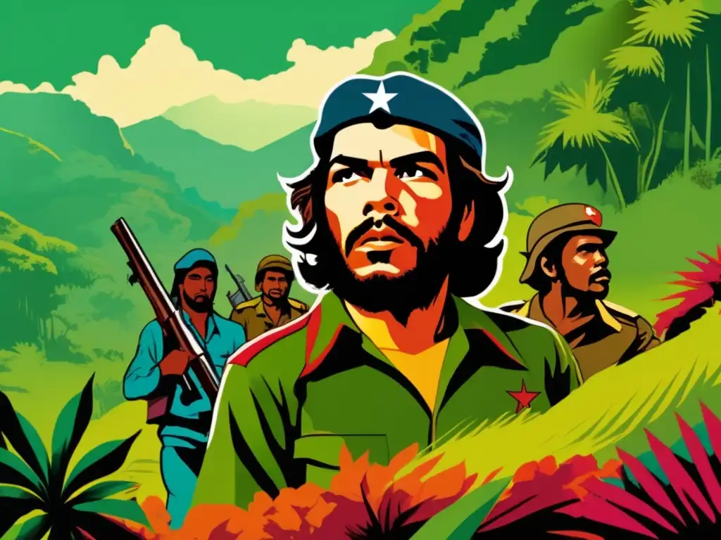 Che Guevara lidera estrategias de guerra de guerrillas en la exuberante Cuba montañosa