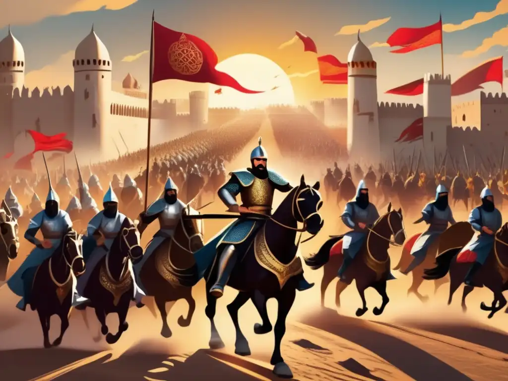 El sultán Baybars lidera estrategias militares Mamelucas en una batalla épica en la ciudadela medieval