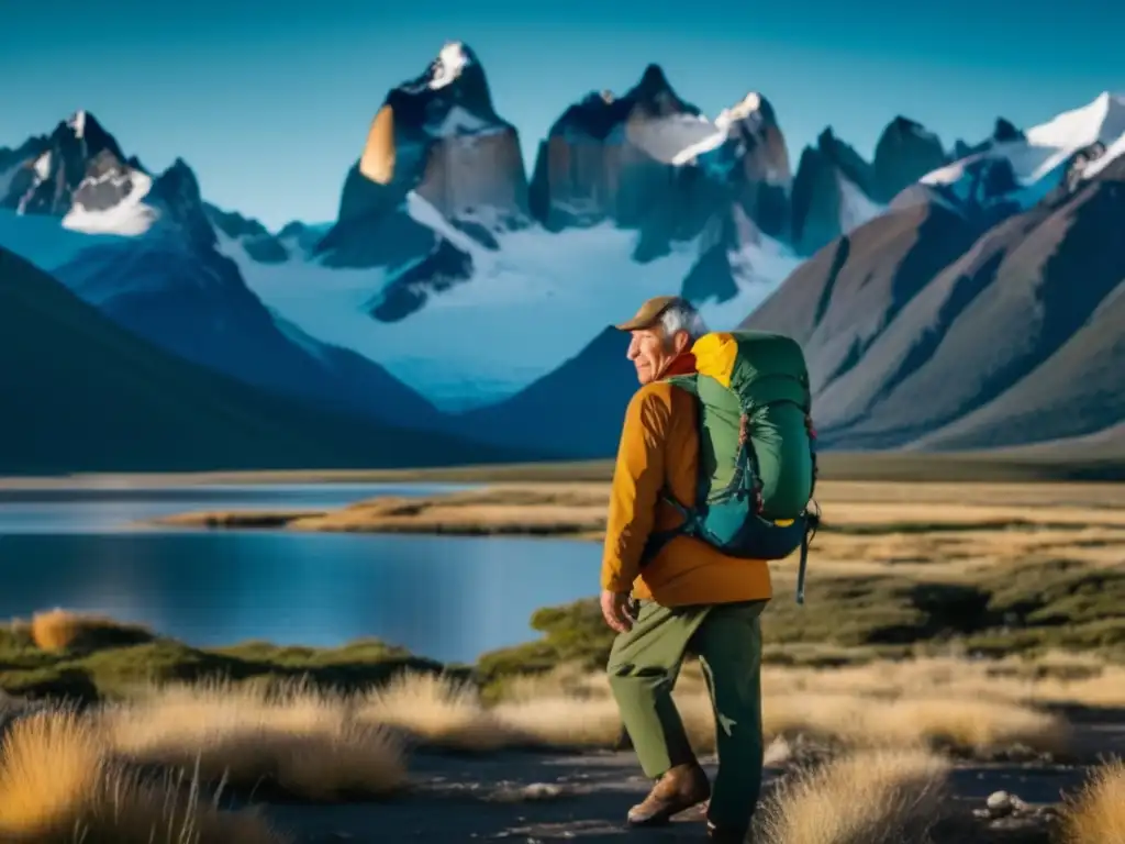 Yvon Chouinard contempla estrategias sostenibles frente a majestuosa cordillera patagónica