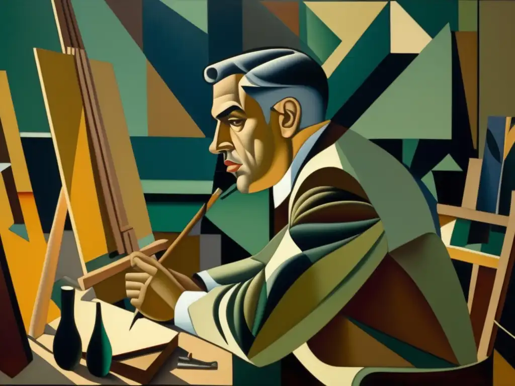 En su estudio, Juan Gris se concentra en su obra de cubismo sintético