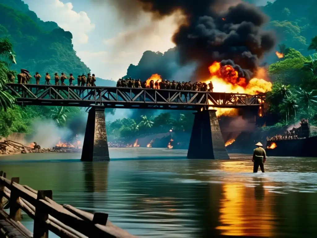 Una explosión épica en la icónica escena del puente en 'El puente sobre el río Kwai' de David Lean