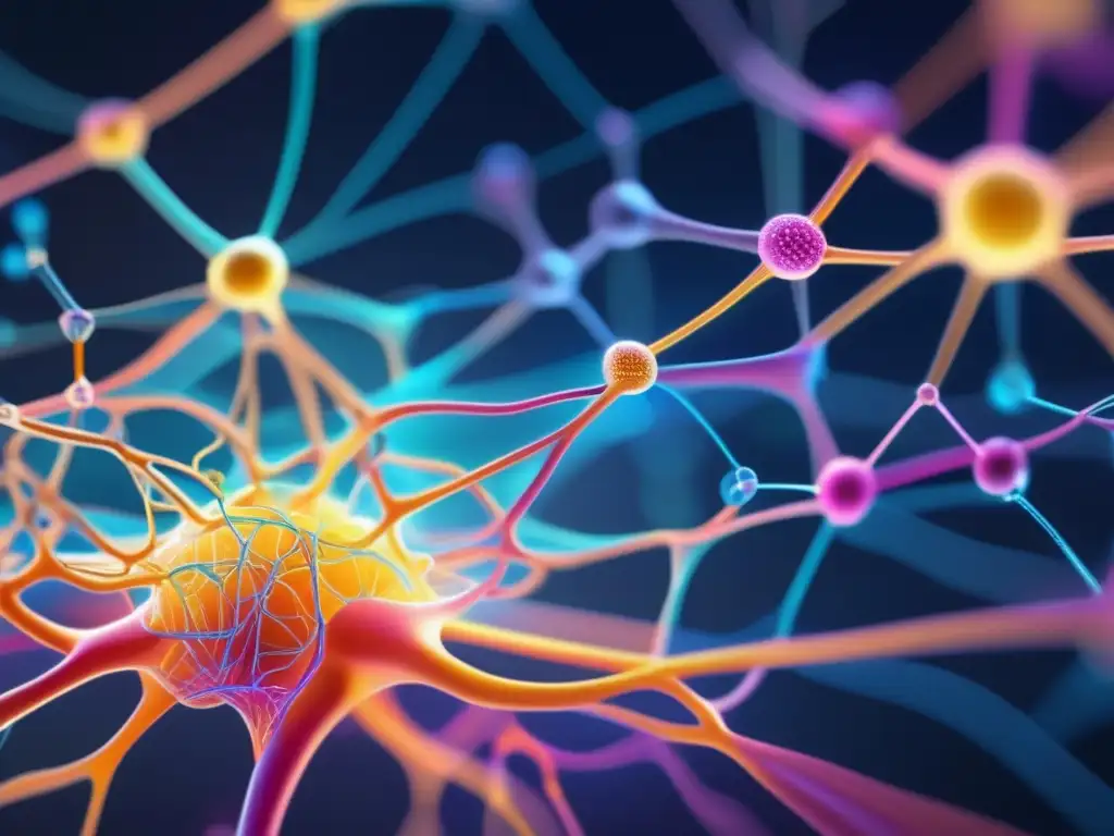 Un fascinante entramado de redes neuronales se entrelaza con elementos tecnológicos, representando la fusión de ciencia, filosofía y ecología en el pensamiento de Michel Serres