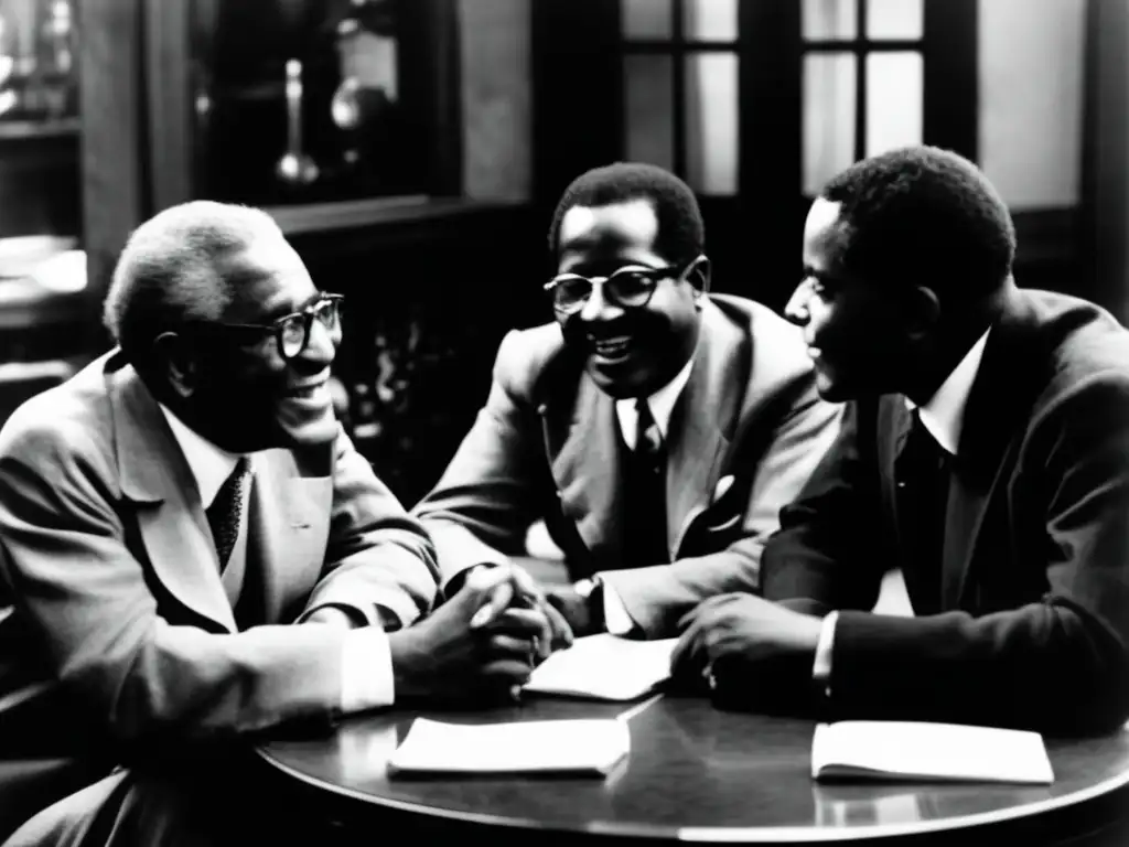 Tres figuras clave de la Filosofía Negritud en un animado debate en un café parisino en los años 30