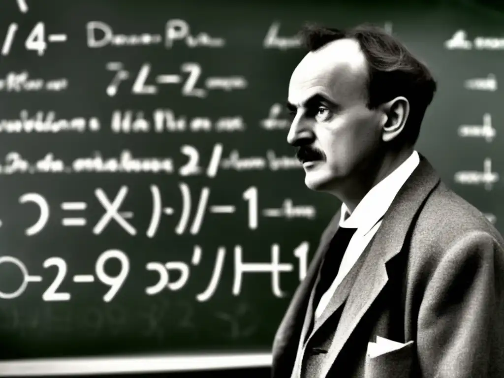 Paul Dirac, físico cuántico, inmerso en ecuaciones complejas