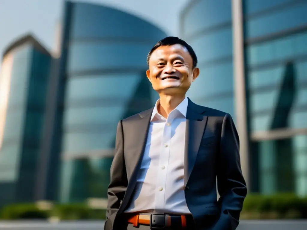Jack Ma, con determinación frente a la sede de Alibaba