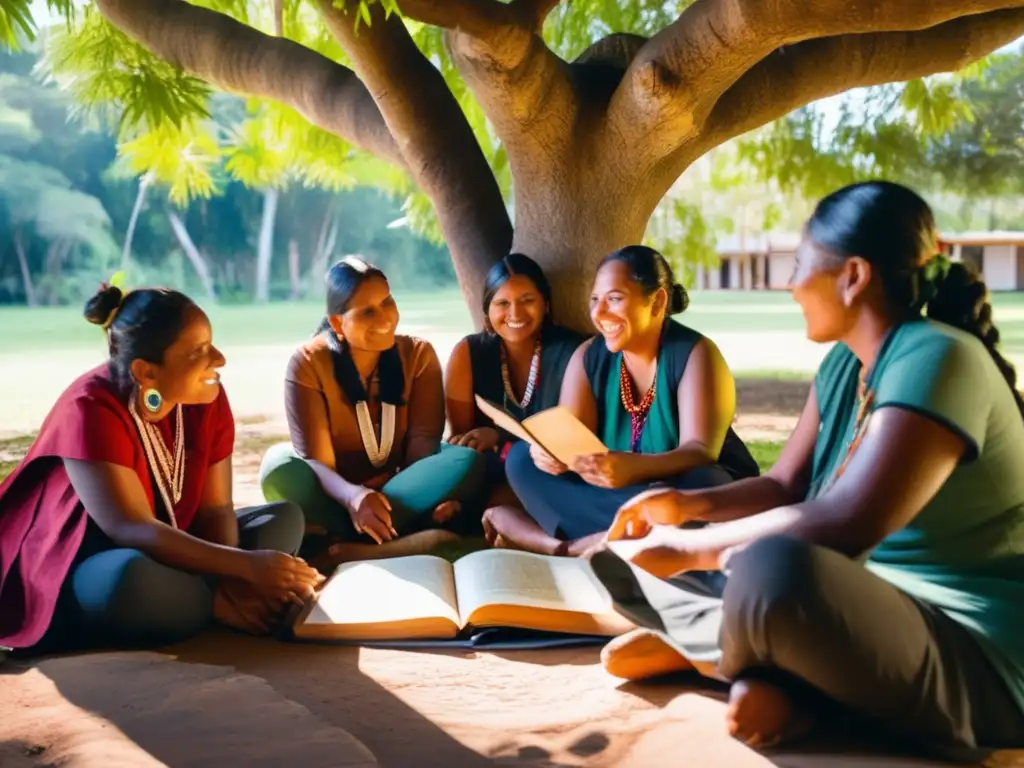 Bajo el frondoso árbol, maestros indígenas preservan idiomas en peligro, con libros, pasión y determinación