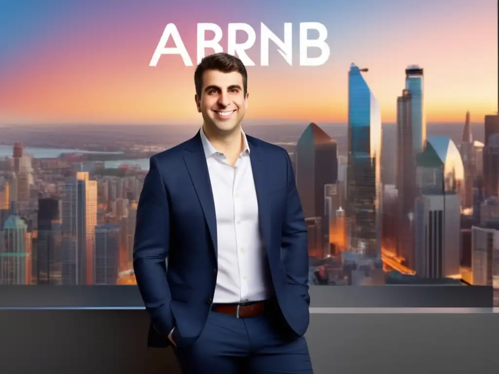 Brian Chesky, fundador de Airbnb, destaca en la ciudad, simbolizando la disrupción que ha generado en la industria hotelera
