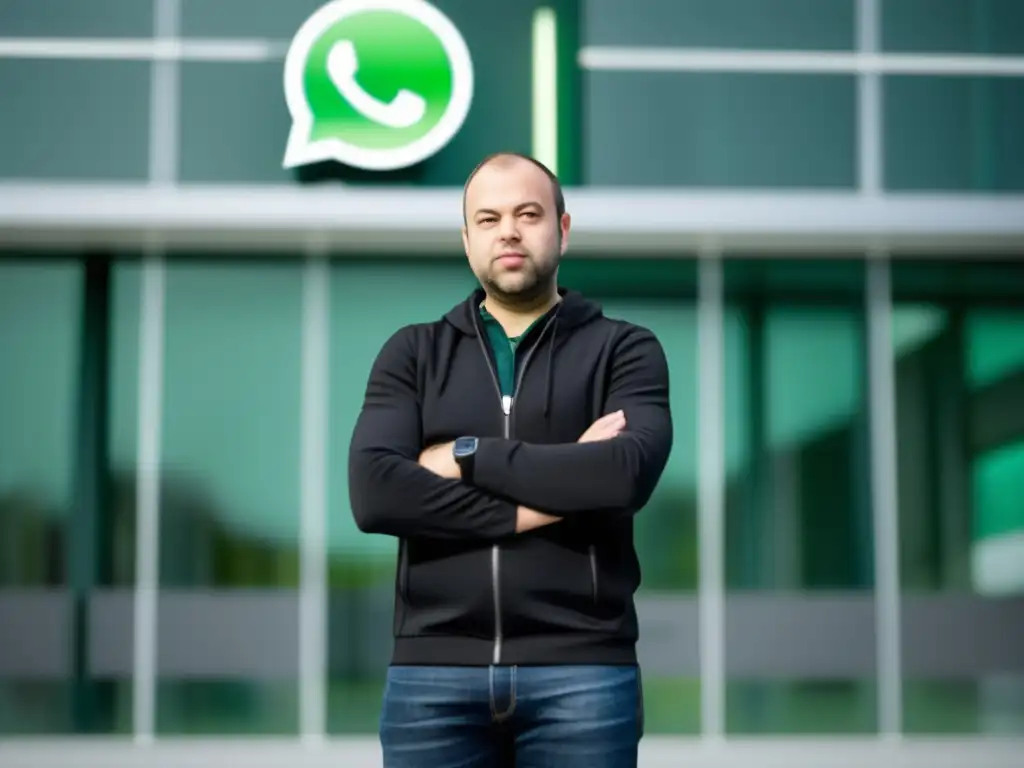 Jan Koum, fundador de WhatsApp, frente a su sede
