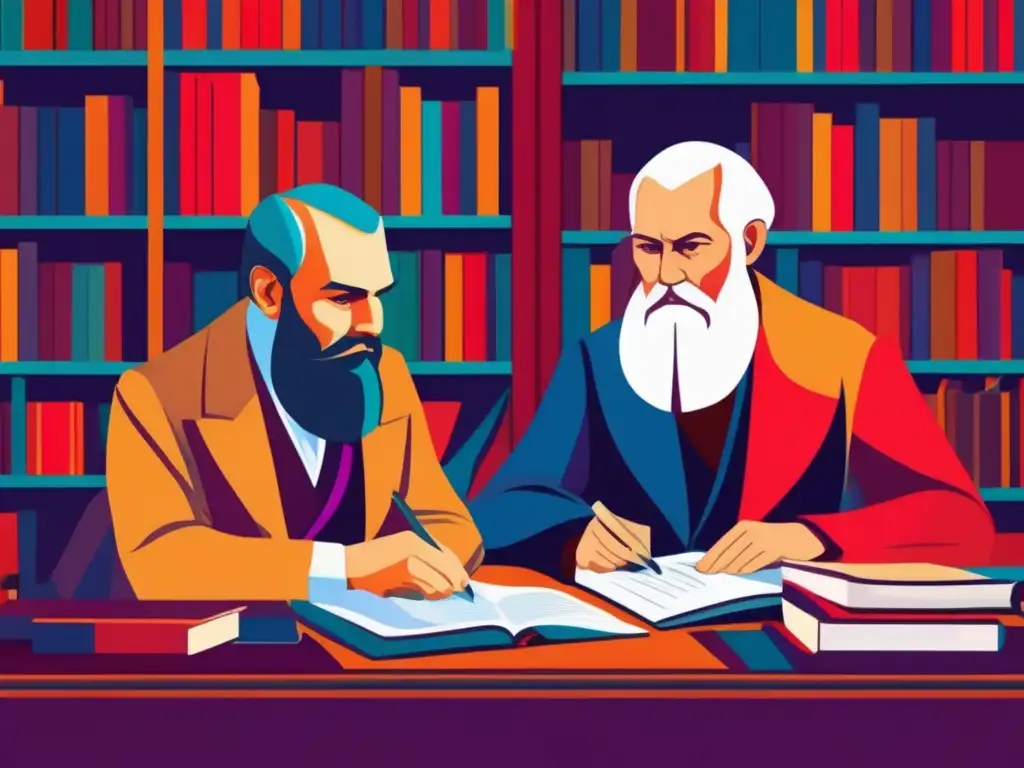 Leo Tolstoy y Fyodor Dostoevsky: Intensa creatividad literaria Dos gigantes de la literatura rusa del siglo XIX, Tolstoy y Dostoevsky, inmersos en sus mundos creativos rodeados de libros y papeles