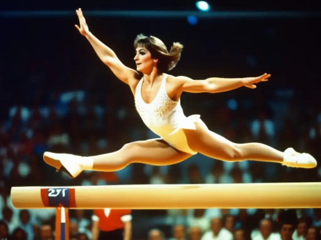 Nadia Comăneci deslumbra en la gimnasia en los Juegos Olímpicos de 1976, con una rutina impecable en la barra de equilibrio