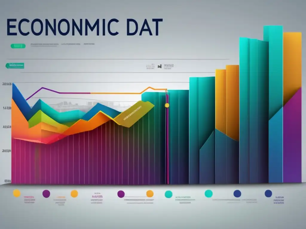 Una representación gráfica detallada de tendencias económicas a lo largo del tiempo, mostrando la importancia de la cliometría en economía