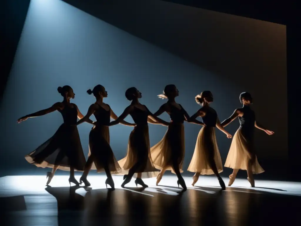 Un grupo de bailarines contemporáneos realiza una potente y emotiva actuación en el escenario