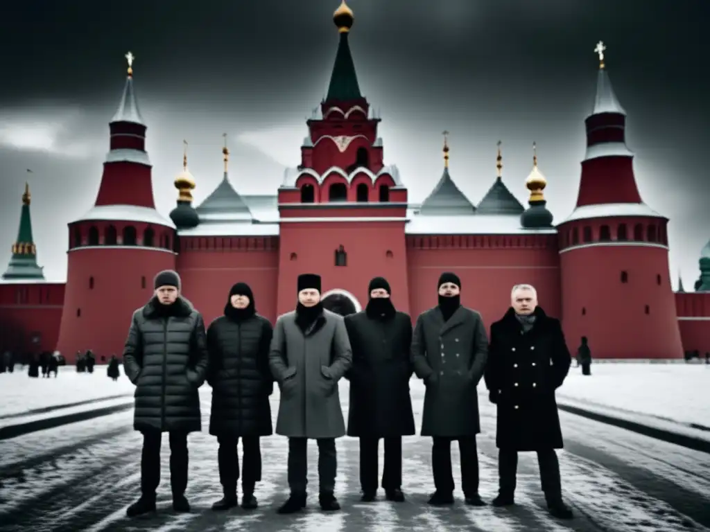 Un grupo de disidentes rusos desafió al Kremlin con valentía frente a su imponente arquitectura