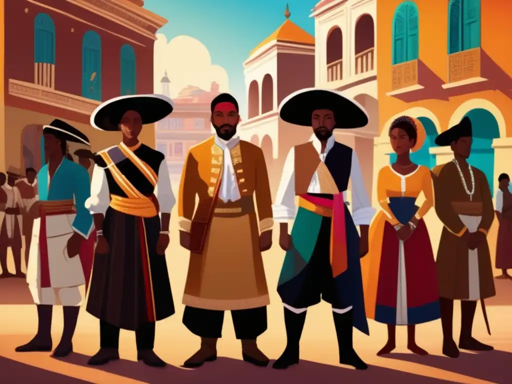 Un grupo diverso desafía el orden colonial en una pintura detallada