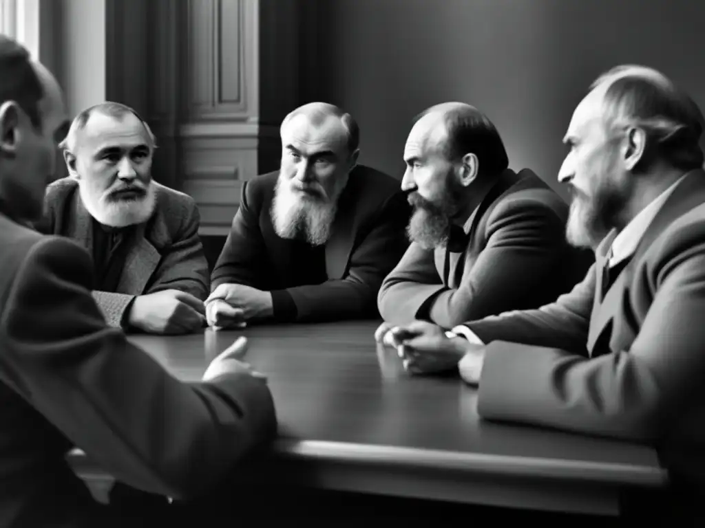 Un grupo de filósofos rusos desafiaron el pensamiento occidental en una animada discusión, capturando su intensidad y energía intelectual