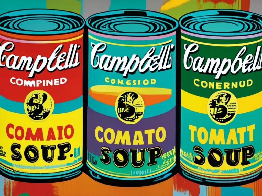 Una fotografía de alta resolución muestra de cerca la icónica pintura 'Campbell's Soup Cans' de Andy Warhol