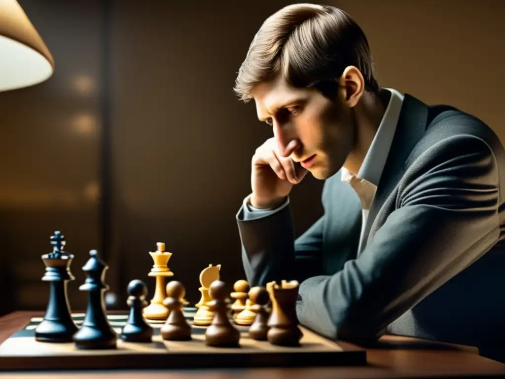 Imagen de Bobby Fischer en el ajedrez, mostrando su influencia en el juego