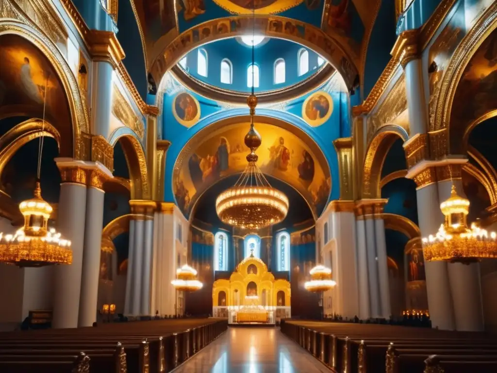 Impresionante interior en 8k de la Catedral de Cristo Salvador en Moscú Una imagen en alta resolución del interior de la Catedral de Cristo Salvador en Moscú, Rusia