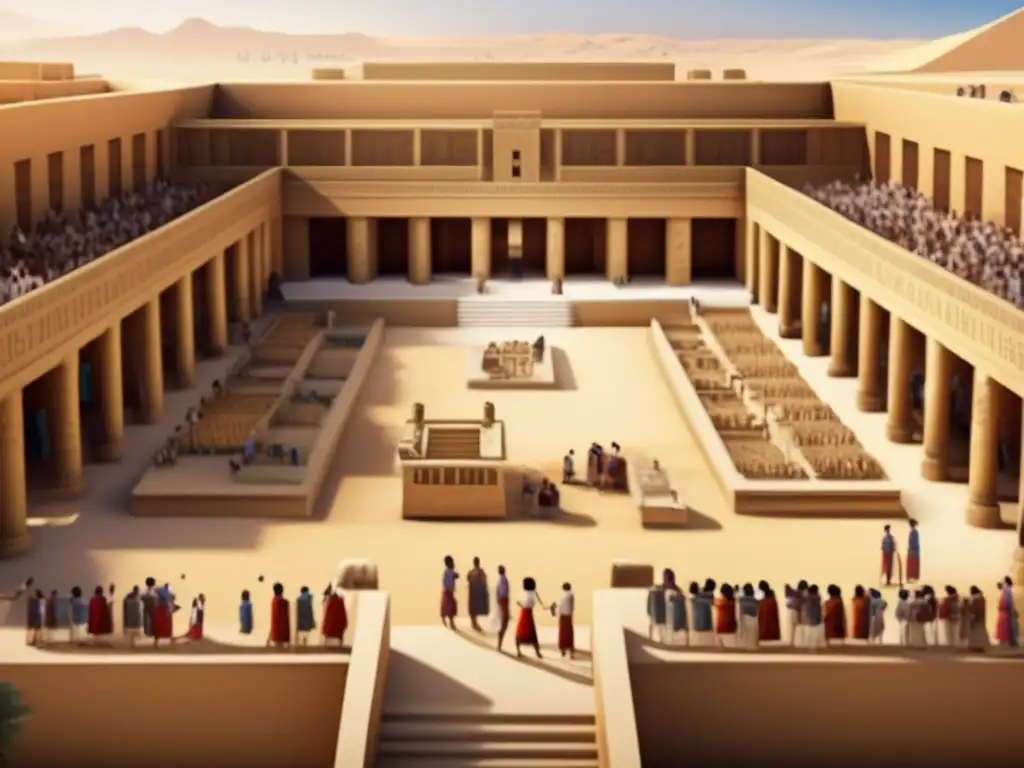 En la imagen se muestra la bulliciosa escuela de medicina del antiguo Egipto, donde Imhotep enseña y los estudiantes aprenden