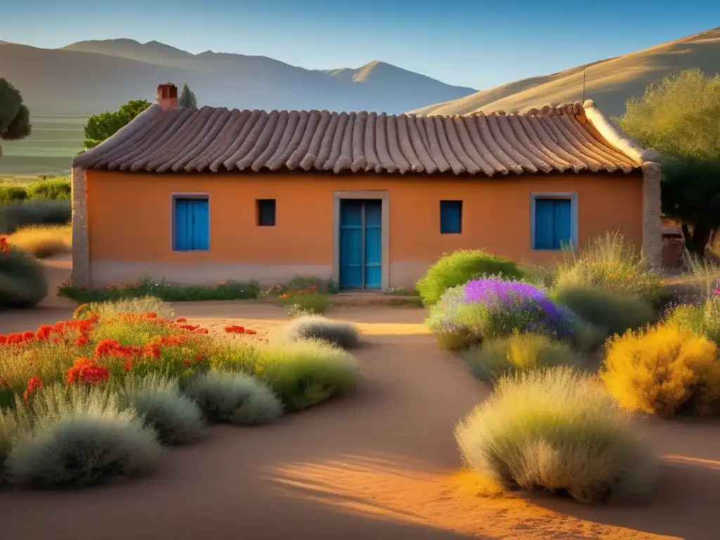 La imagen muestra la casa de infancia de Gabriela Mistral en el campo chileno, con un ambiente nostálgico y sereno que inspiró su literatura