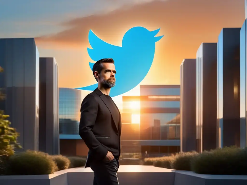 La imagen muestra a Jack Dorsey, cofundador de Twitter, frente a la sede de la empresa