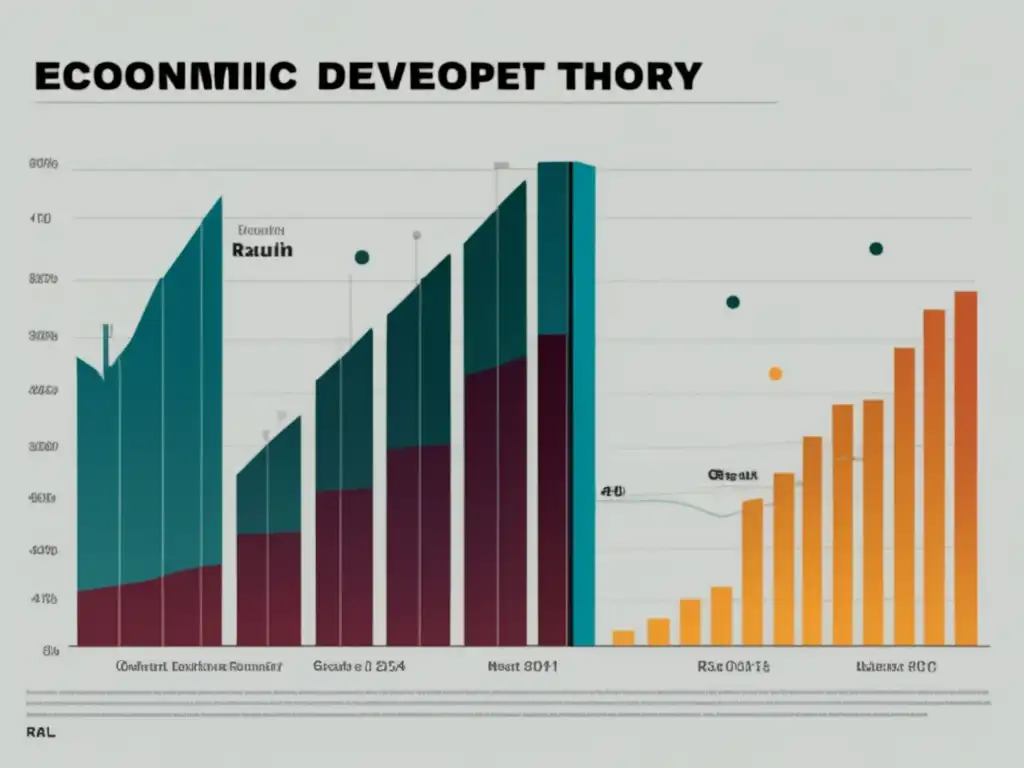 Una imagen detallada de la Teoría del Desarrollo Económico Raúl Prebisch, con un gráfico y un fondo moderno que evoca sofisticación académica