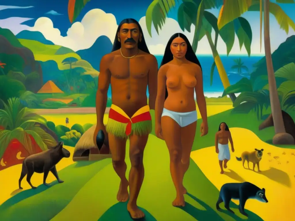 Una imagen detallada de la famosa pintura de Paul Gauguin '¿De dónde venimos? ¿Quiénes somos? ¿Adónde vamos?'
