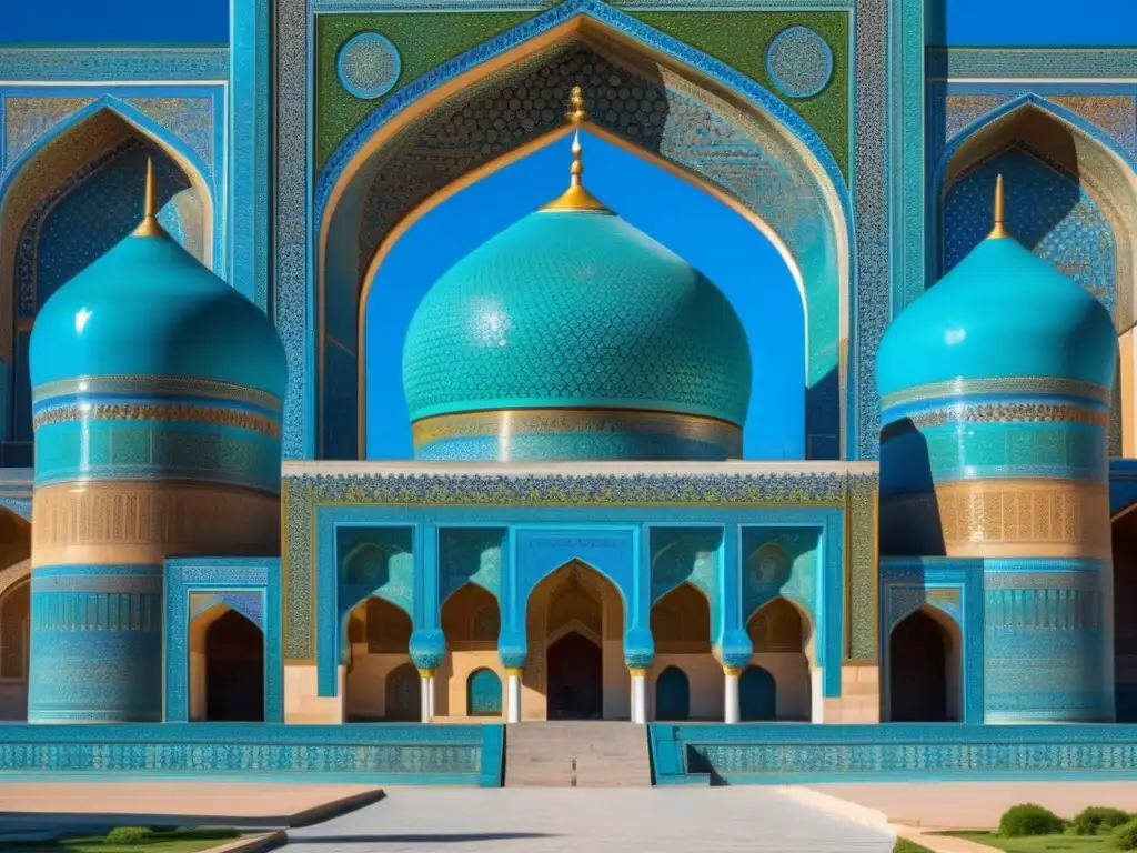 Una imagen 8k detallada del majestuoso Registan Square en Samarkand, Uzbekistán, capturando la grandeza de la arquitectura histórica y las conquistas del Imperio Mongol de Timur