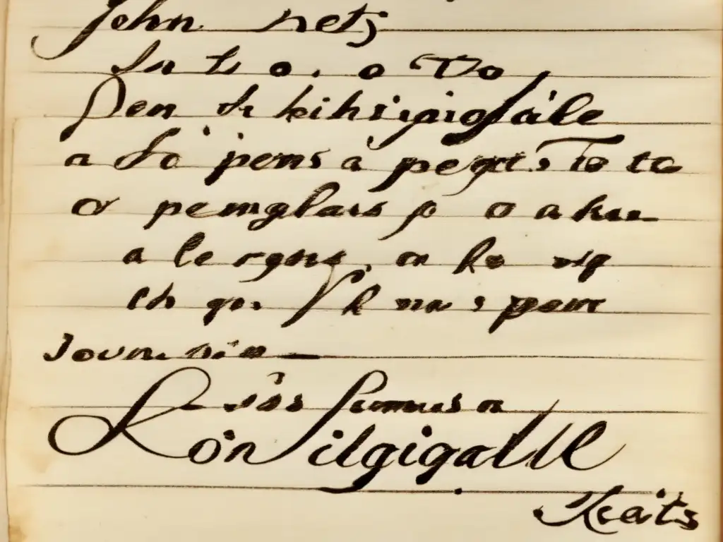 Una imagen detallada del manuscrito original de John Keats para su famoso poema 'Oda al ruiseñor'