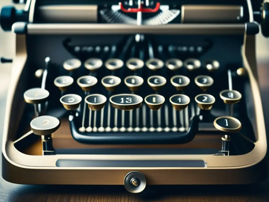 Una imagen detallada de una máquina de escribir vintage, destacando la esencia atemporal de la escritura