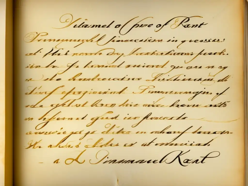 Una imagen detallada de las notas manuscritas de Immanuel Kant sobre la 'Crítica de la razón pura', con anotaciones meticulosas en elegante caligrafía