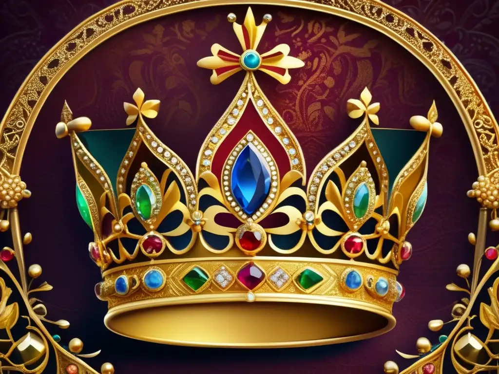 Una imagen detallada de la ornada corona dorada de la Reina Isabel de Castilla