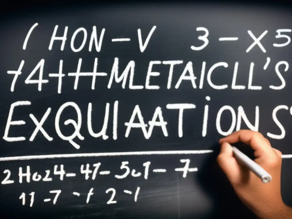 En la imagen, John von Neumann escribe ecuaciones matemáticas complejas en una pizarra, con polvo de tiza suspendido en el aire