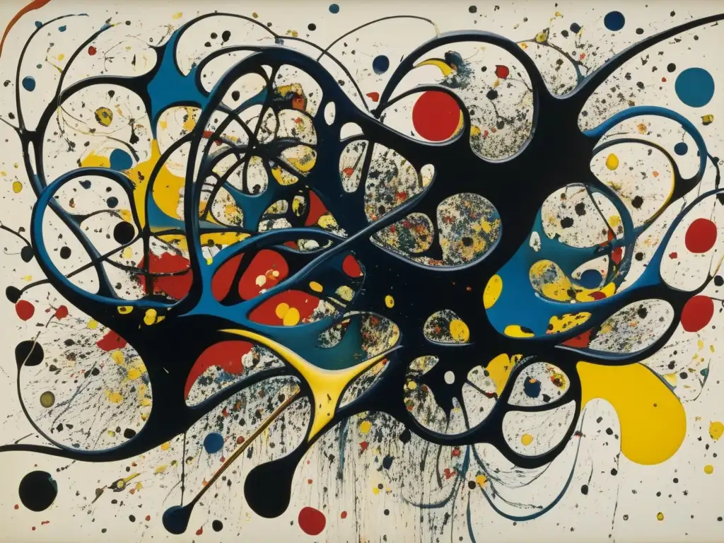 Una imagen impactante de la famosa pintura de goteo 'Convergence' (1952) de Jackson Pollock