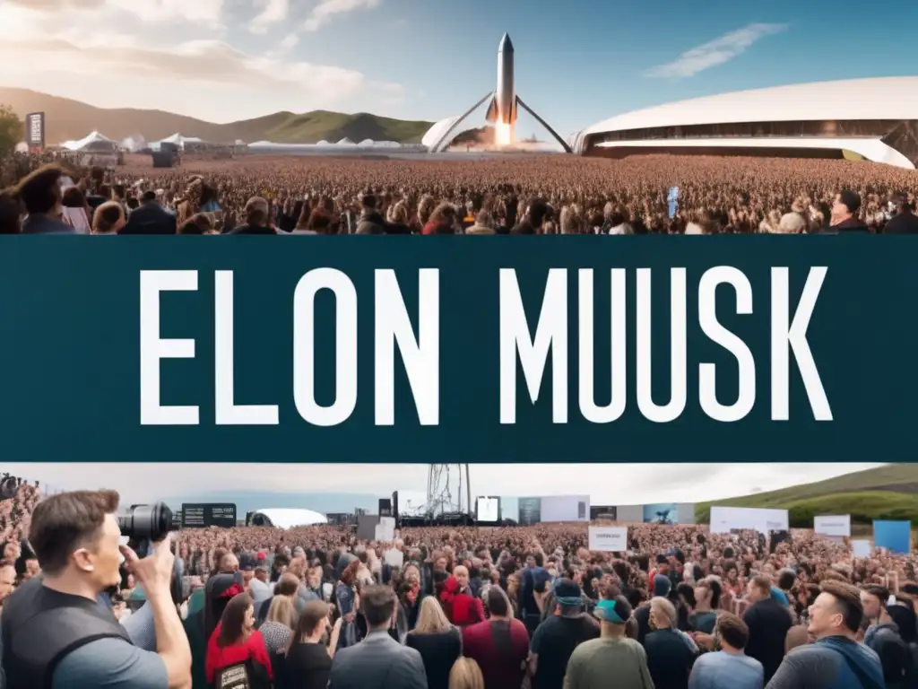 Una imagen impactante con manifestantes y Elon Musk, reflejando el impacto de Elon Musk en la sociedad contemporánea