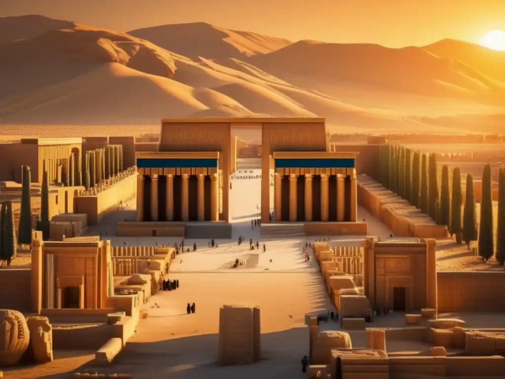 Una imagen impresionante de la antigua ciudad de Persepolis, con la imponente Puerta de Todas las Naciones en primer plano