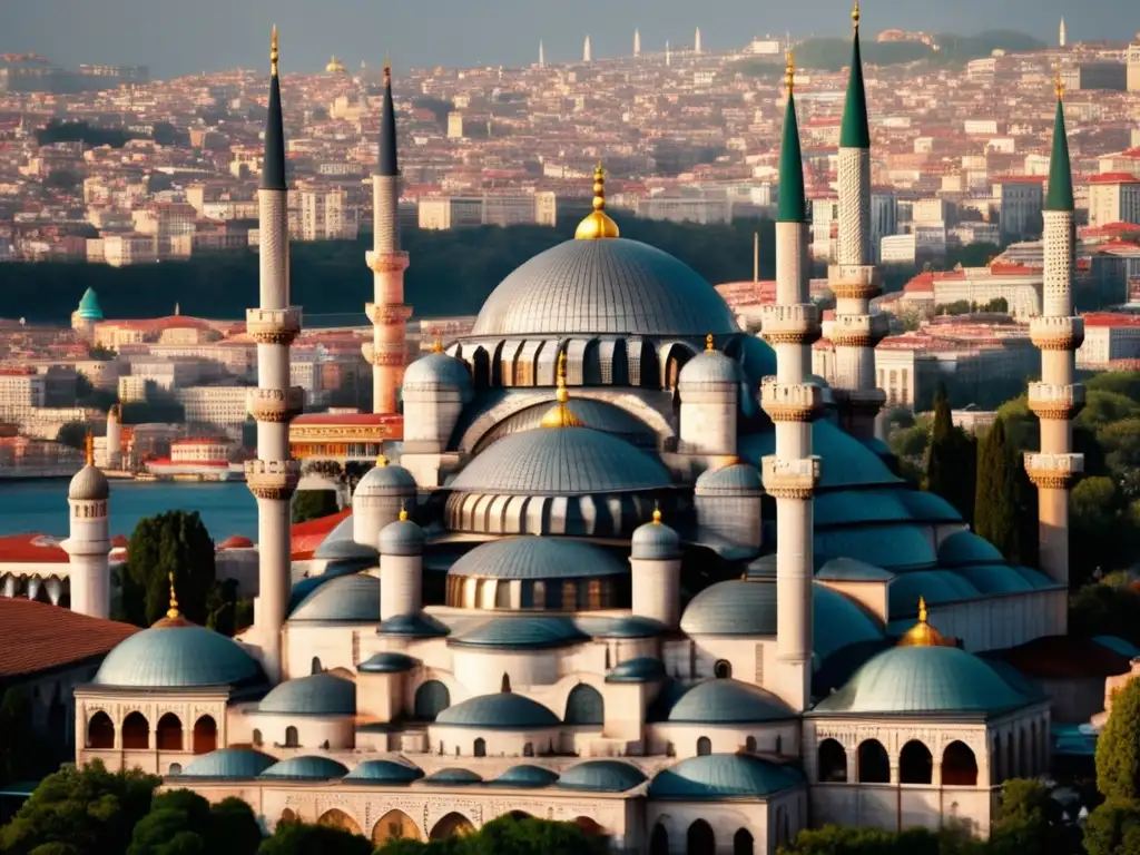 Una imagen impresionante en 8k de la Mezquita Süleymaniye en Estambul, resaltando los detalles de la arquitectura otomana de Mimar Sinan