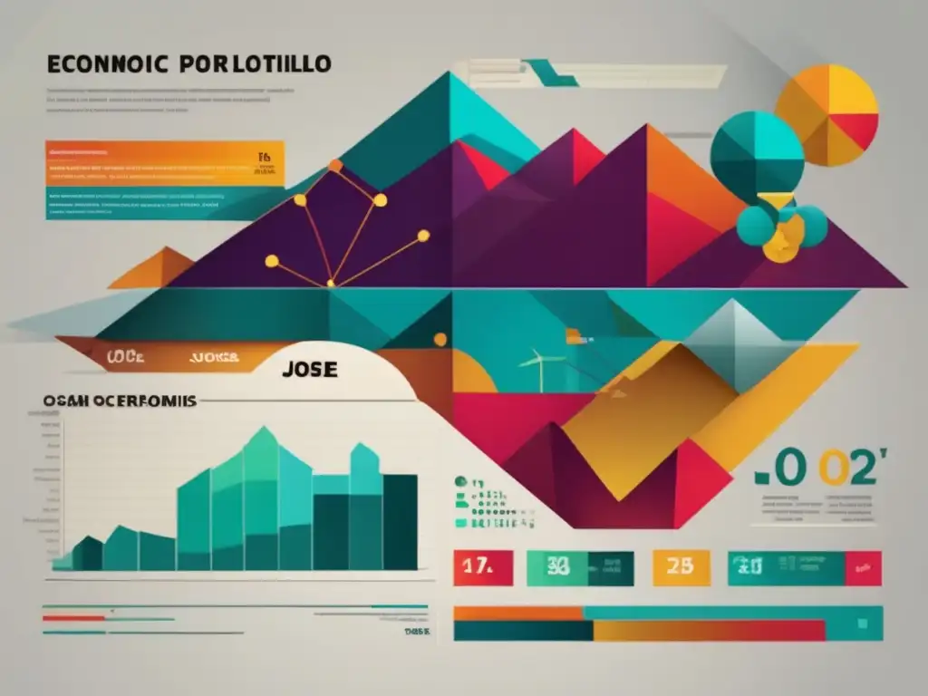 La imagen muestra una obra digital de alta resolución que representa la influencia económica de José López Portillo