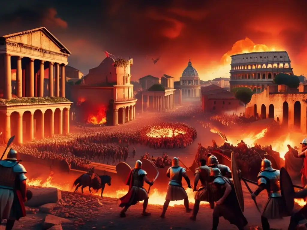 La imagen muestra el saqueo de Roma por los visigodos en el 410 d