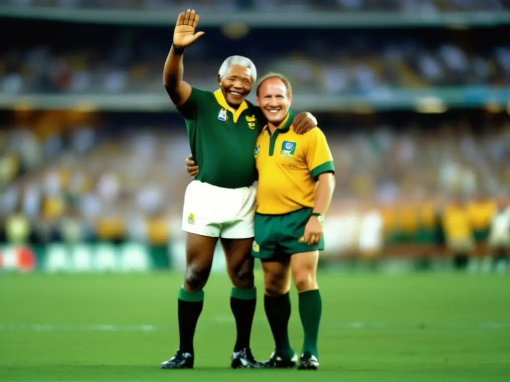 Imagen de Nelson Mandela y los Springboks en la historia